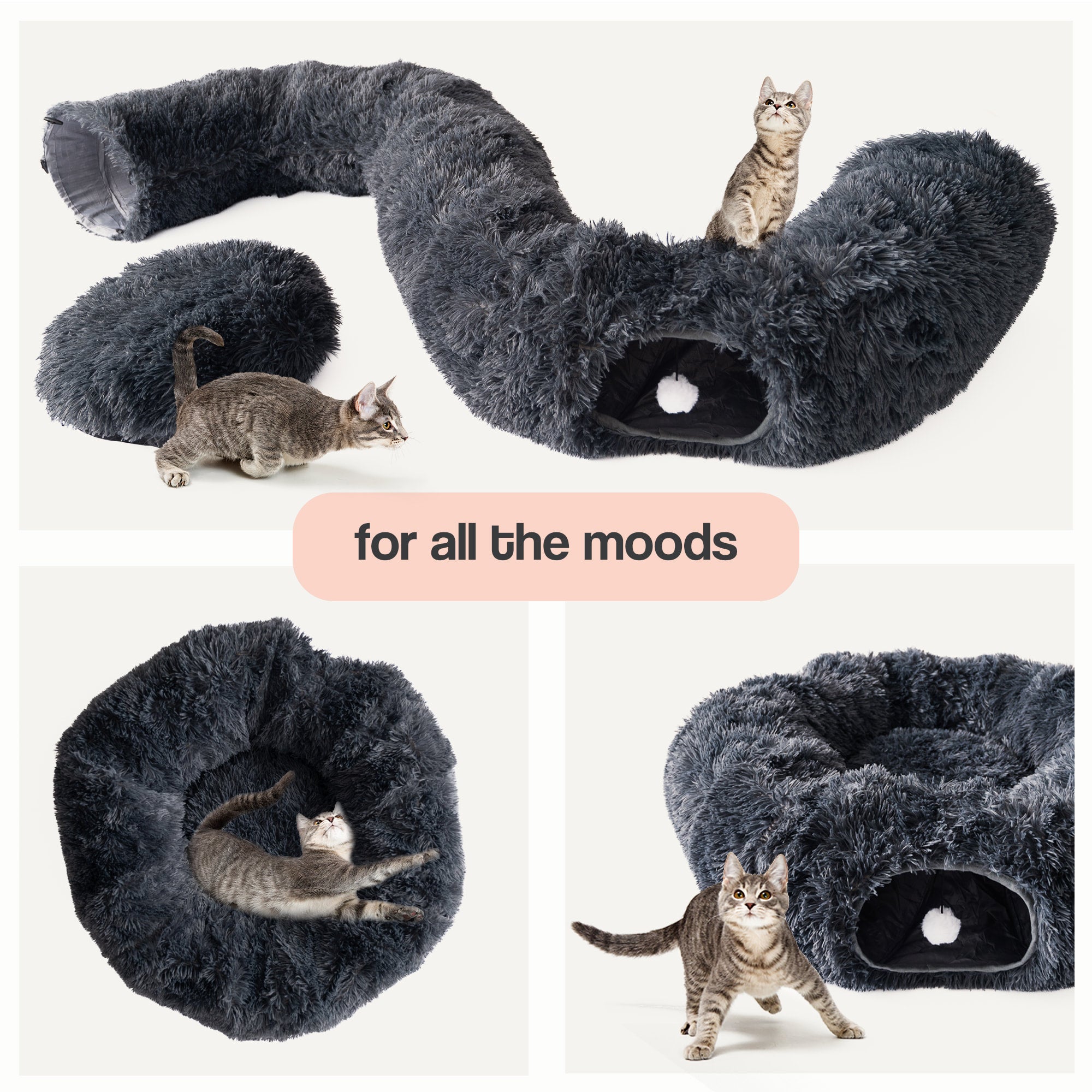 The ECLIPSE Extra Large 3 in 1 Peekaboo Donut Tunnel The Cat Park